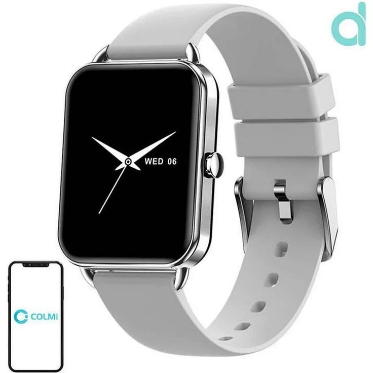 Colmi P20 Smartwatch, Silber, 1,65 Zoll AMOLED-Display, Herzfrequenz- & Blutdruckmessung, IP68 wasserfest, über 100 Sportmodi