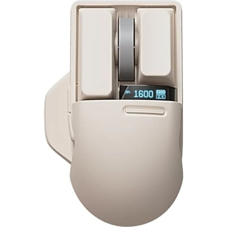 LOFREE TOUCH PBT Kabellose Maus mit USB-Empfänger, Bluetooth, kabelgebundene Verbindung, wiederaufladbar, 4000 DPI mit OLED-Bildschirm, kompatibel mit Glasoberfläche, für Mac, Windows, PC, Notebook, in PBT-Material – Bild 1
