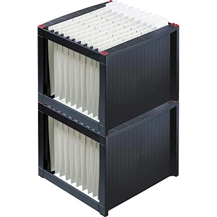 Helit Hängeregister-Box H61100-92, the rack, A4, für 40 Hängemappen, schwarz – Bild 2