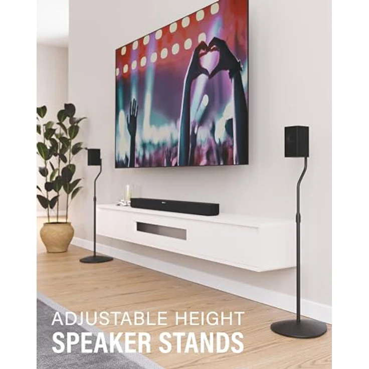Sanus Lautsprecherständer, höhenverstellbar von 71 cm bis 96.5 cm, set von 2 – Bild 2