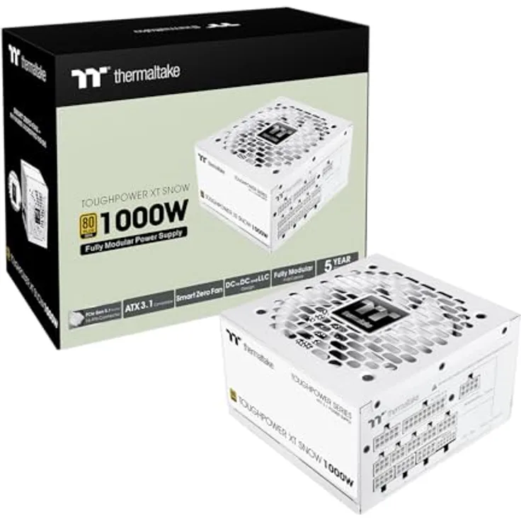 Thermaltake Toughpower XT Snow 1000W, ATX 12V Netzteil mit 80 PLUS Gold und modularen Kabeln, weiß