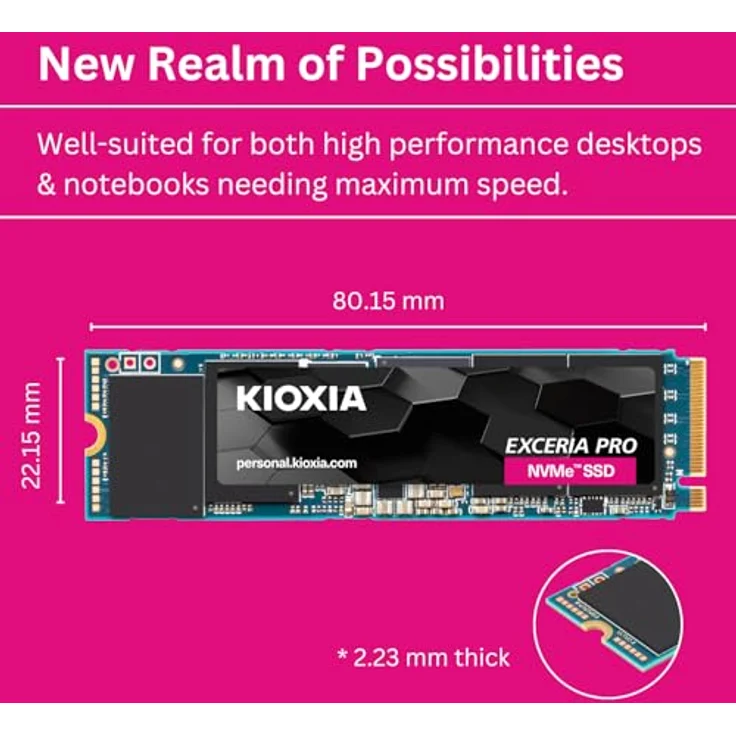KIOXIA EXRIA PRO NVMeTM Series, M.2 2280 1000GB – Bild 6