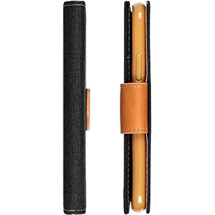 COFI 1453 Elegante Handy Hülle Canvas Buchholster kompatibel mit Samsung Galaxy S24 Ultra Schwarz – Bild 5