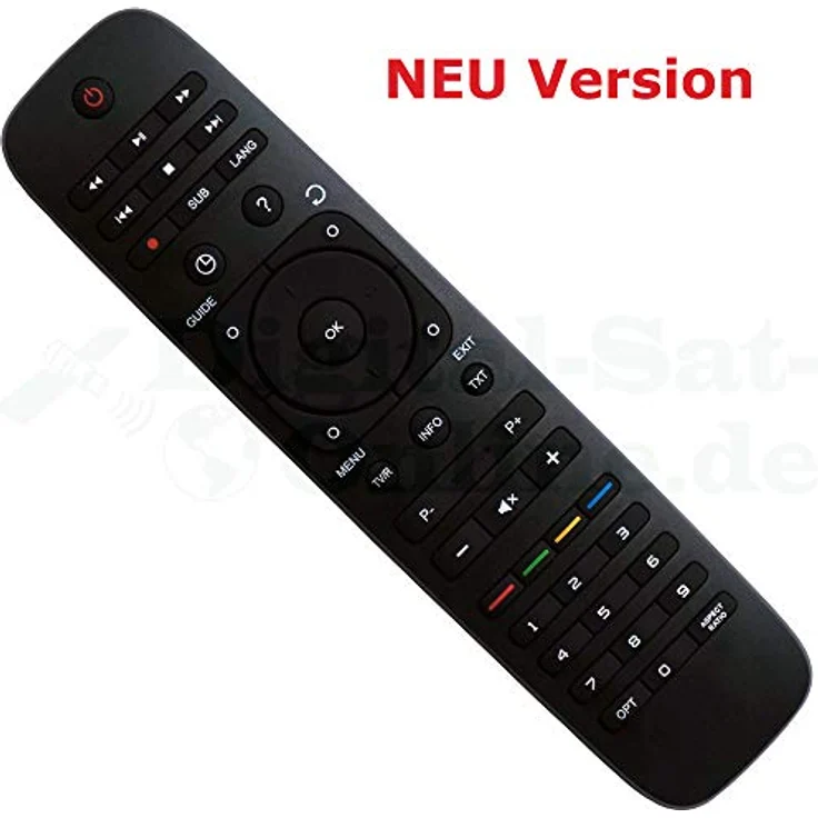 HTS e-com Original Fernbedienung für LBox IP Client/Skyter Modelle, NEUE VERSION mit verbesserter Tastatur, passend zu IPTV Anbietern, schwarz – Bild 2