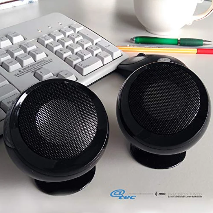 True Wireless Stereo Lautsprecher (Speaker) - TWS Mini drahtlose Musik Boxen - 2x3W Desktop Lautsprecher - HiFi Stereo Sound mit Lithium-Akku, tragbar, kabellos, portabel – Bild 5
