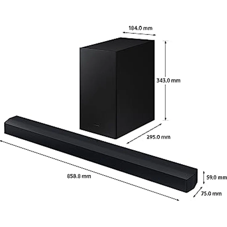 Samsung Soundbar HW-C430/ZF Serie C, 3 Lautsprecher, Subwoofer inklusive, 2.1-Kanal-Audio, Adaptive Sound Lite, Black 2023 – Bild 3
