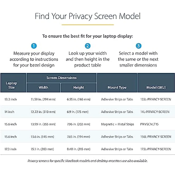 StarTech.com 13,3 Zoll Laptop Sichtschutzfolie - Blickschutzfilter/Spionfolie für Widescreen (16:9) - Laptop Anti-Spy/Blaulichtfilter mit 51% Blaulichtreduzierung - matt/glänzend (133L-PRIVACY-SCREEN) – Bild 5