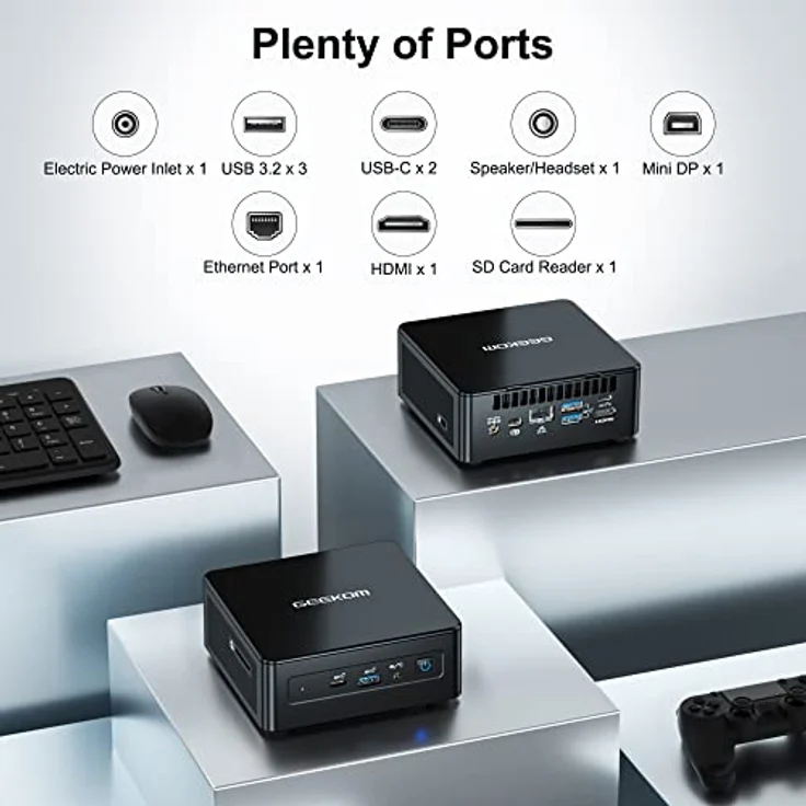 GEEKOM Mini PC, Mini IT8 i5-8259U(bis zu 3,8 GHz) Desktop PC, Windows 11 Pro, 512gb SSD 16gb DDR4 Arbeitsrechner, Mini Computer 4K@60Hz | Unterstützt 4 Displays | 2,4/5GWiFi | BT | Heim-/Büro – Bild 4
