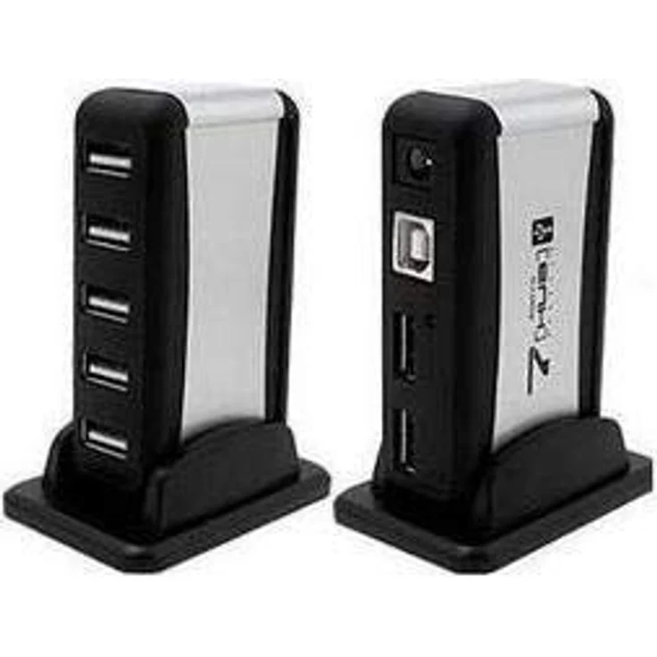 Aukson O19C 7-Port USB 2.0 Hub Adapter mit Netzteil und Standfuß – Hochgeschwindigkeits USB 2.0-Hub (480 MBit/s) für PC und Mac, Plug&Play - Leistungsstarke 5V/3,5A Stromversorgung – Bild 4