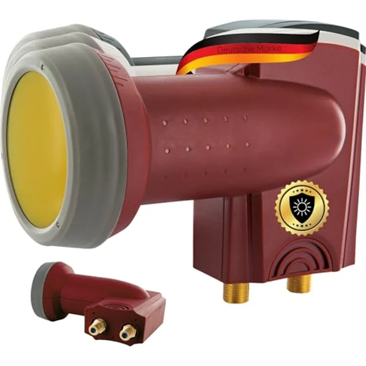 SCHWAIGER 357 Twin LNB, Low Noise Blockconverter mit Sun Protect, hitzebeständig, wasserdicht, vergoldete Kontakte, Ziegelrot – Bild 1