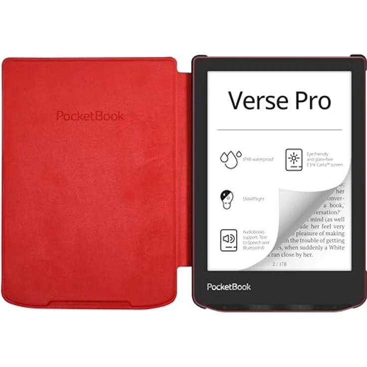 Pocketbook Shell Cover aus strapazierfähigem Material mit Sleep-Cover-Funktion für Verse und Verse Pro, Rot – Bild 4