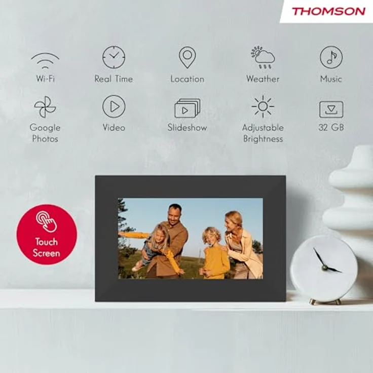 Thomson 7" Smart Photo Frame, digitaler Bilderrahmen, Schwarz, mit WLAN-Funktion und intuitivem Touchscreen – Bild 8