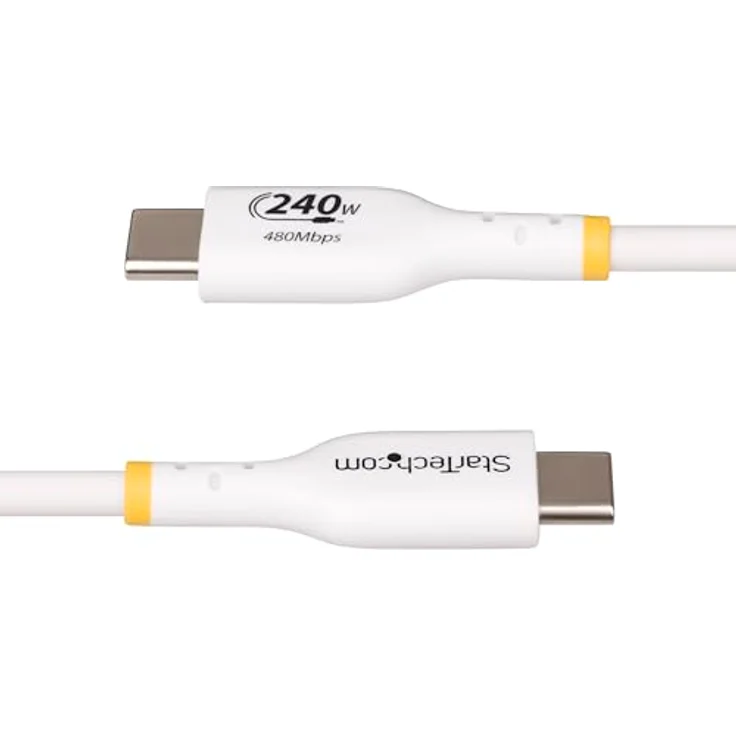 StarTech.com 4m Weißes USB-C Ladekabel, USB-IF zertifiziert, 240W PD EPR, USB C 2.0 Laptop-Ladekabel – Bild 3