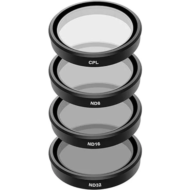 TELESIN Filterset CPL/ND8/ND16/ND32 für DJI Action 3, Kamera-Filter in Schwarz