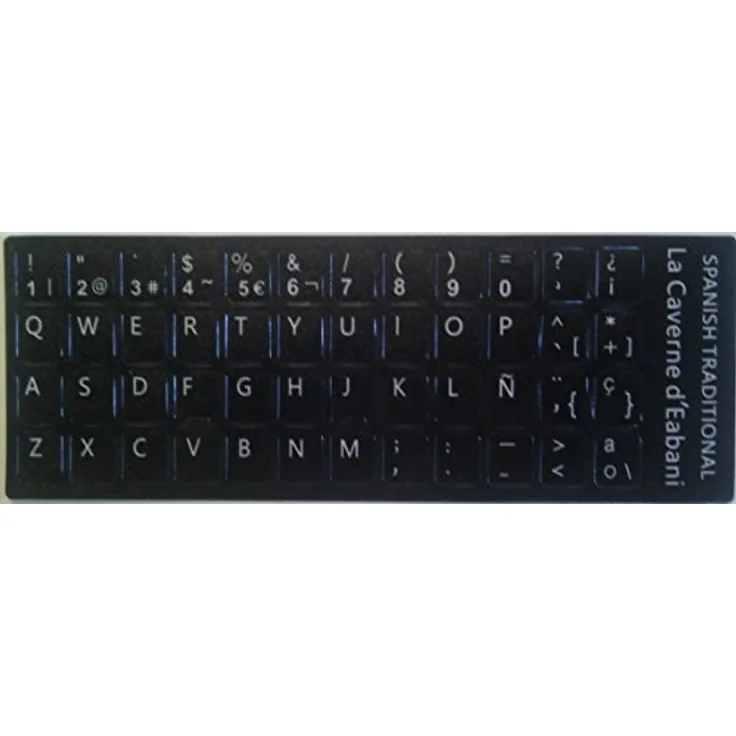 Die Höhle von eabani Selbstklebende Tasten Tastatur Spanisch Boden schwarz 11 mm x 13 mm