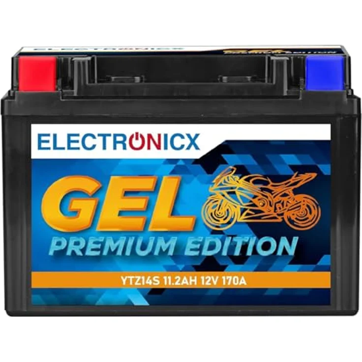Electronicx Extreme Edition GEL Motorradbatterie 12Ah 12V, wartungsfrei, auslaufsicher, rüttelfest für Motorrad, Roller, Quad, ATV – Bild 1