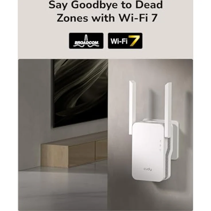 Cudy BE3600 WiFi 7 Mesh Repeater, 2882 Mbit/s, Gigabit-Ethernet-Port, WPS-Taste zur sofortigen Erweiterung – Bild 2