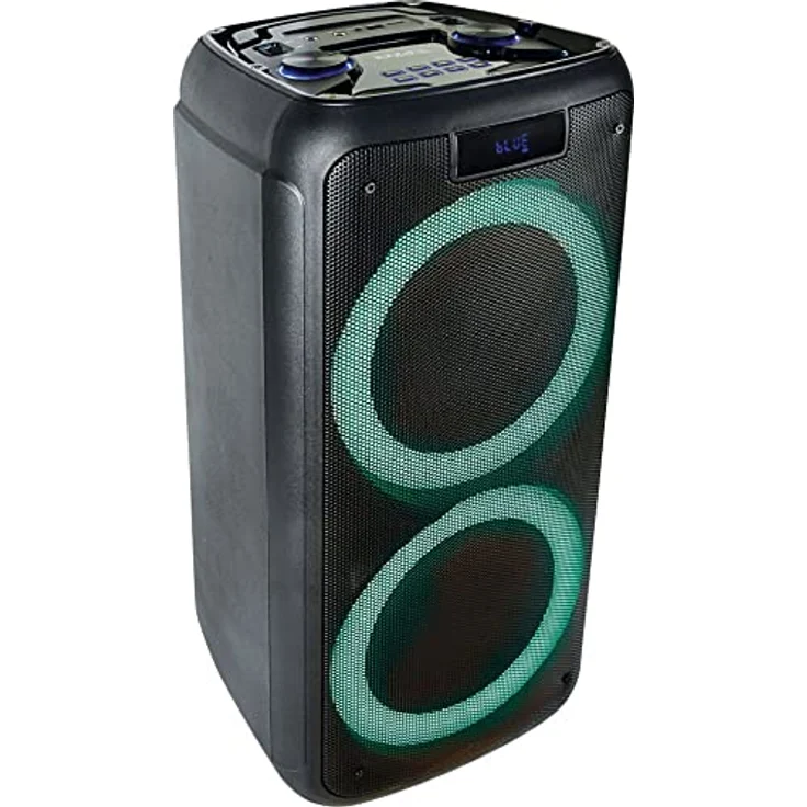 Ibiza - FREESOUND400 - Batteriebetriebener tragbarer Lautsprecher mit Bluetooth, USB, SD und AUX-IN mit Umgebungs-LEDs - 400W - Schwarz – Bild 1