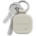 SATECHI FindAll Schlüsselanhänger, Tracker mit Find My, kabellos aufladbar, Trennungsalarm, lauter Signalton – Sand