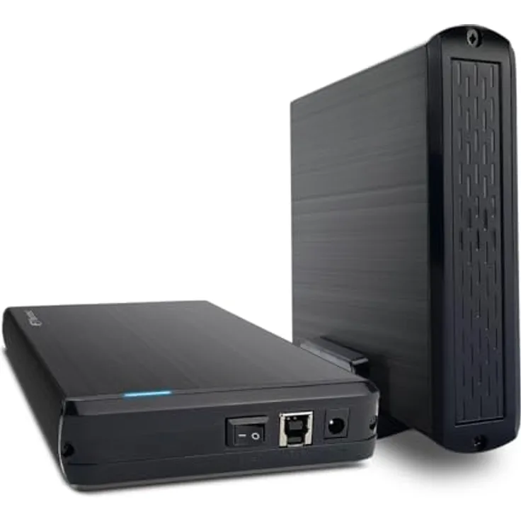 Fantec DB-G35U3-6G USB3.2 Gen1 Festplattengehäuse für 1x 3,5 Zoll SATA Festplatte, Transferraten bis 5Gbit/s, UASP, Aluminium, schwarz