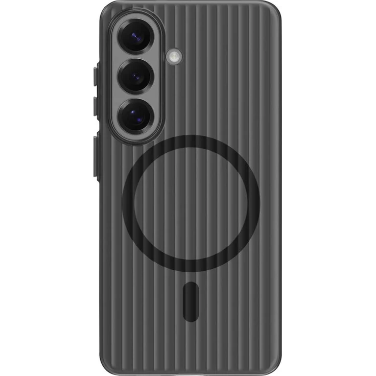 4Smarts Aero Riffel-Design Case für Samsung Galaxy S26+, Schwarz-Transparent, Induktives Laden, MagSafe-kompatibel