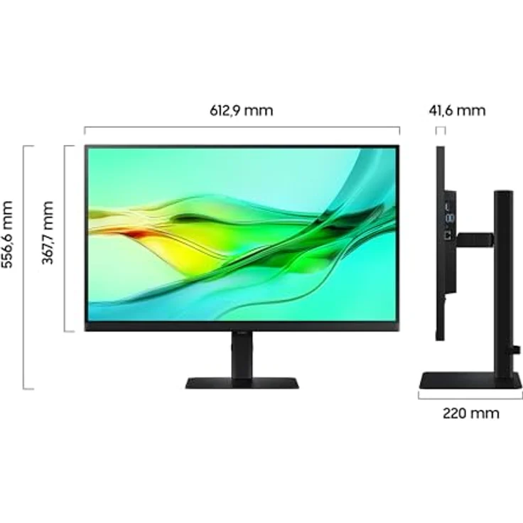 Samsung ViewFinity S60UD Monitor 27 Zoll, QHD/WQHD, 100 Hz, HDR10, USB-C (90 W), Daisy Chain, Integrierter KVM-Switch, LS27D600UAUXEN – Bild 2