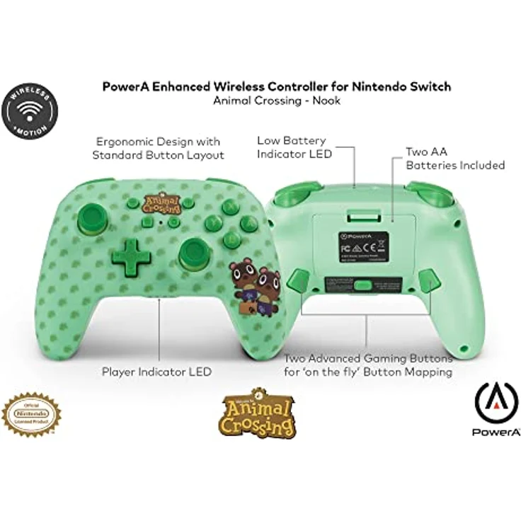 PowerA Enhanced Wireless Controller - Timmy & Tommy Nook Grün (1515669-01) (Switch) – Bild 5