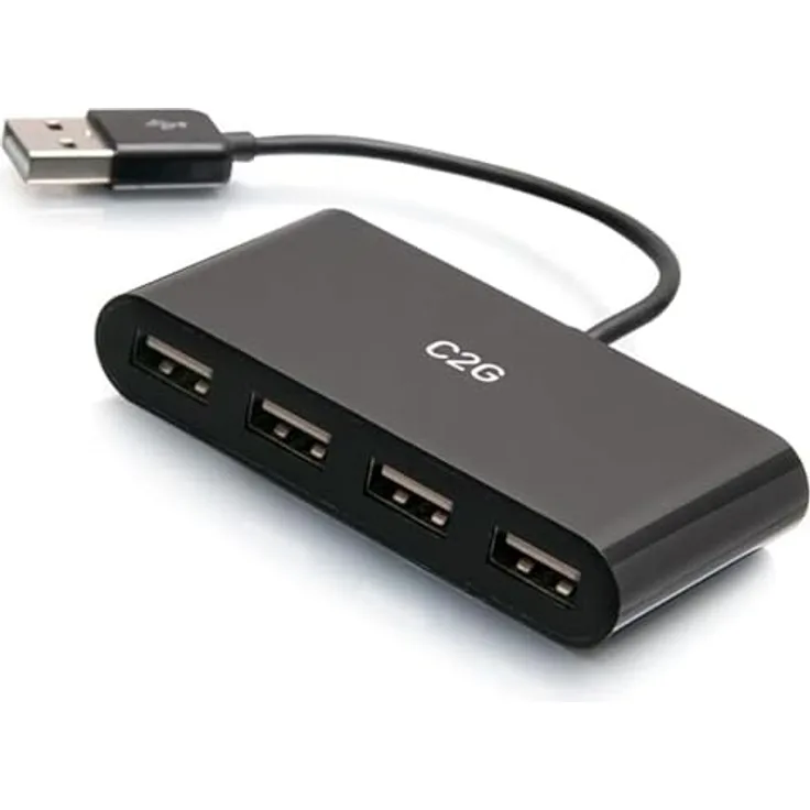 C2G 4-Port USB-A 3.0 Hub, SuperSpeed USB 5Gbps, kompakt und tragbar, Plug-and-Play