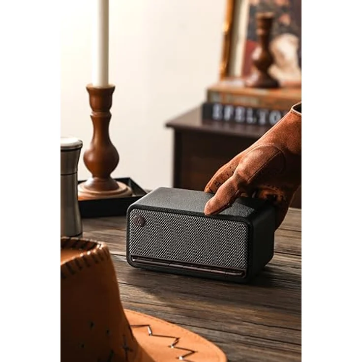 EDIFIER MP230 - Tragbarer Bluetooth-Lautsprecher im Retro-Design, kabellos. Wiedergabe über Bluetooth, AUX und Micro SD Karte, Holzgehäuse, 20W, MDF, Vintage-Tasten – Bild 4