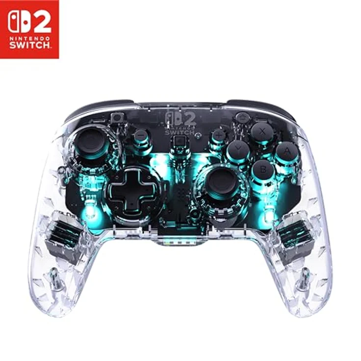 Turtle Beach Afterglow Transparent, Kabelloser RGB-Gaming-Controller mit einstellbaren Beleuchtungsmodi, offiziell lizenziert für Nintendo Switch 2 – Bild 1