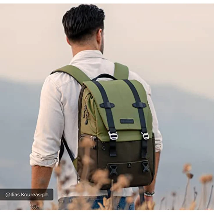 K&F CONCEPT Kamerarucksack 20L, Fotorucksack mit 15,6 Zoll Laptopfach, spritzwassergeschützt und Regenschutz für DSLR SLR, große Kameratasche mit seitlichem Zugriff – Bild 2