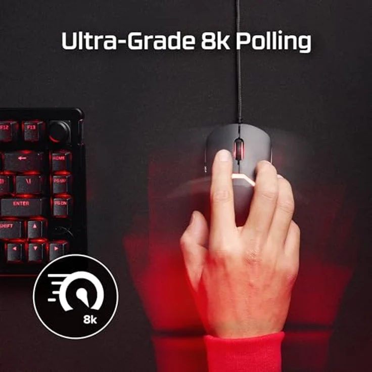HyperX Pulsefire Saga Gaming Maus – Modulare Gaming-Maus, bis zu 26.000 DPI, 8K Polling Rate, Optical Switches, RGB-Beleuchtung, Leichtgewicht 69g, kompatibel mit PC, PS5 & Xbox, Schwarz – Bild 3