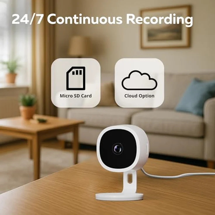 Calex Smart Security Sicherheitskamera, 2K WLAN IP-Kamera mit Nachtsicht, 2-Wege-Audio und App-Steuerung, weiße Oberfläche – Bild 6