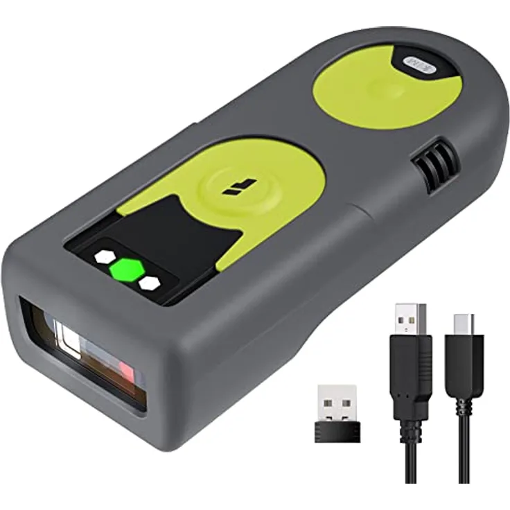 Inateck Barcode Scanner Bluetooth 2D mit 2,4Ghz USB Adapter, liest Barcodes von Bildschirmen, Exklusive Schnelltasten, BCST-42