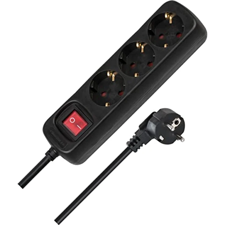 BAT 1550600413 Steckdosenleiste mit Schalter (3-fach, 1,4m) schwarz – Bild 2