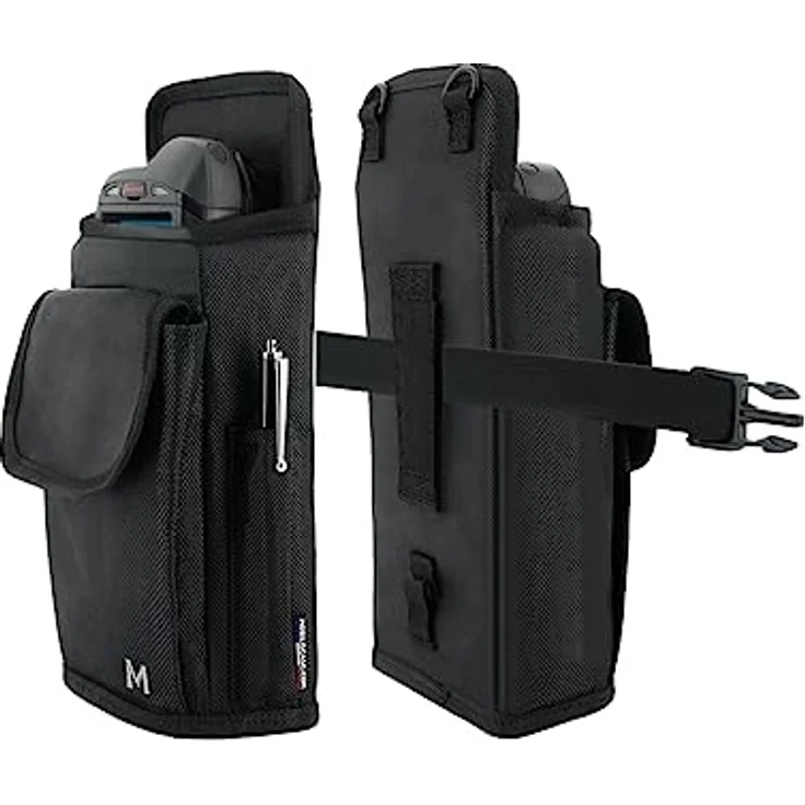 Mobilis Holster, Mobile Computer/Scannertasche Größe L mit Gürtel, Beinschlaufen und Tasche, Schwarz (max. Gerätegröße 8,5 x 14,5 x 2 cm) – Bild 1
