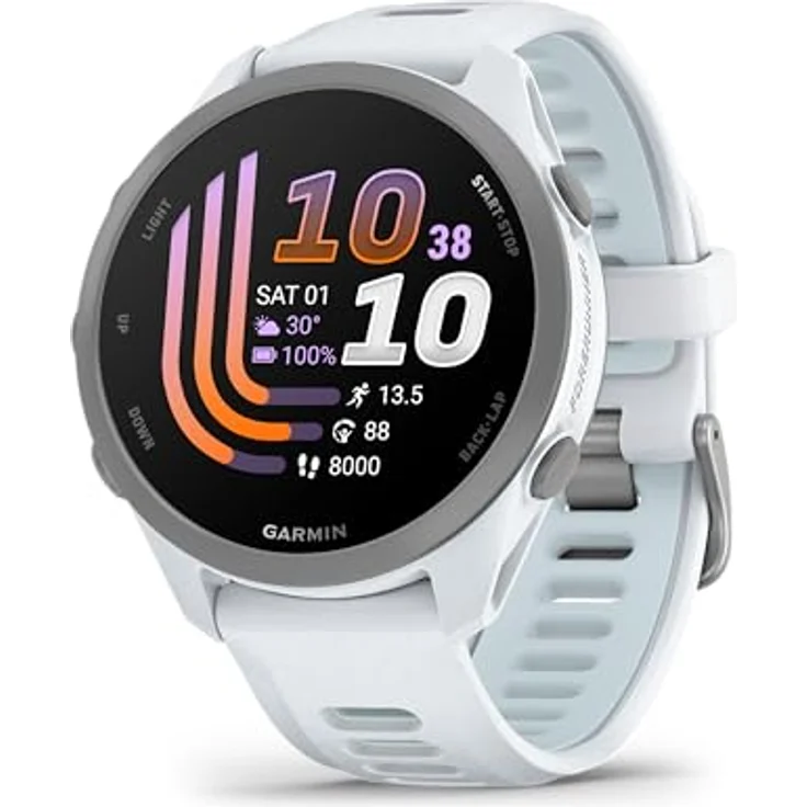 Garmin Forerunner 170, GPS-Laufuhr mit Silikonarmband 20 mm, AMOLED Touchdisplay, bis zu 10 Tage Akkulaufzeit, Garmin Pay – Bild 1