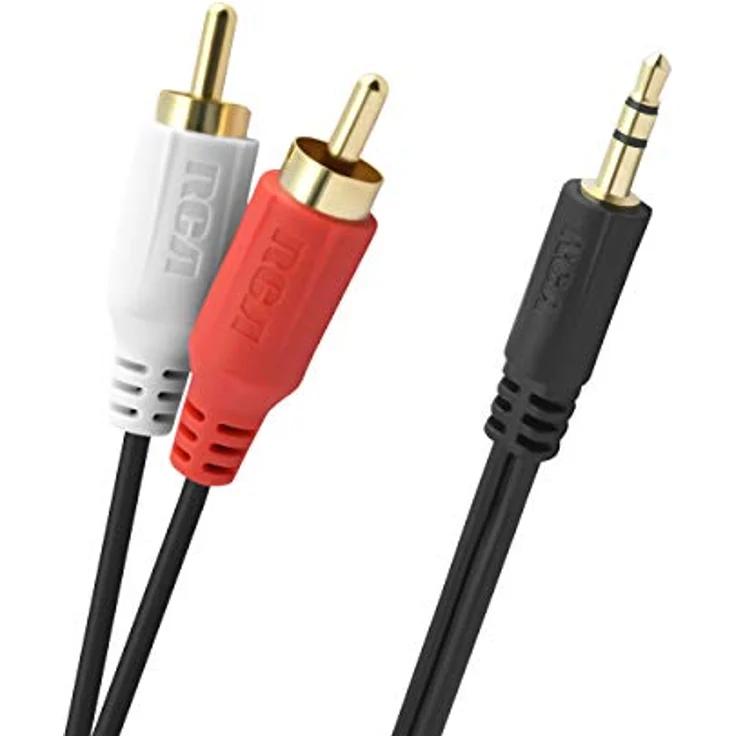RCA Stereo-Verbindungskabel, 0,5 Meter, 3,5 mm Klinke zu 2 x Cinch, störungsfreie Audioverbindung, schwarz – Bild 1