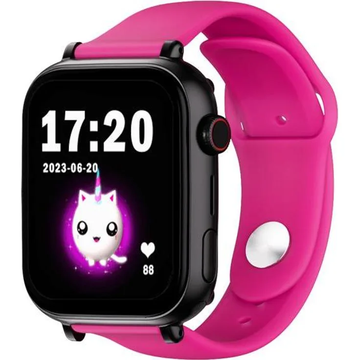 Save Family GPSSWPNEGRSILFUCSIA, Smartwatch mit 1,85 Zoll Touchscreen, GPS, 8 GB Speicher, IP67 wasserdicht, fuchsiefarbenes Silikonarmband, 4G