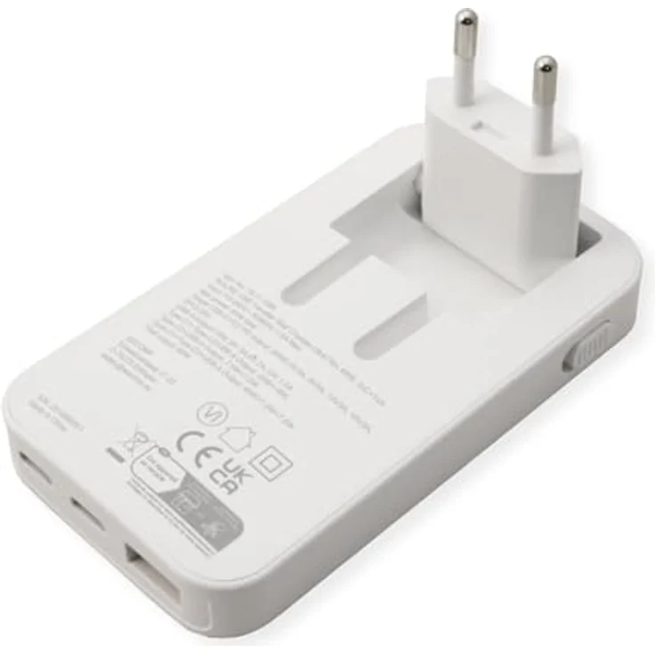 ROLINE USB Charger 65W, schlankes Design mit klappbarem Euro-Stecker, 2x Typ C, 1x Typ A – Bild 3