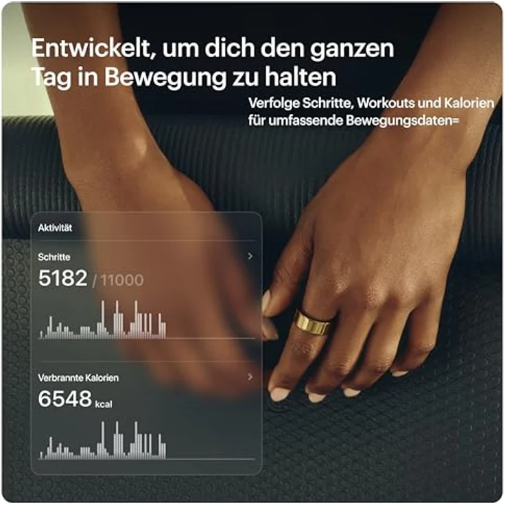Ultrahuman Ring Air (50, Bionic Gold), Smart Ring zur Gesundheitsüberwachung, Gold, ultradünnes Design, 2,4 g leicht, mit 6-Achsen-Sensor – Bild 5