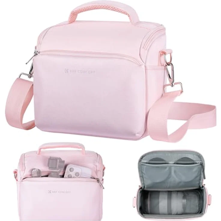 K&F CONCEPT Kamera-Rucksack Umhängetasche, SLR-Taschen mit herausnehmbarer Trennwand, rosa, für täglichen Gebrauch und Outdoor-Reisen – Bild 1