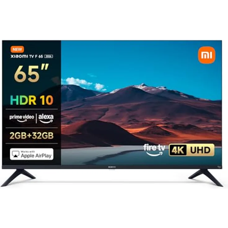 Xiaomi F 65 Zoll (165 cm) 4K UHD Smart TV mit Fire TV, Triple Tuner, HDR10, MEMC, 120Hz Game Boost, Alexa Sprachsteuerung, 2GB+32GB, Apple AirPlay kompatibel