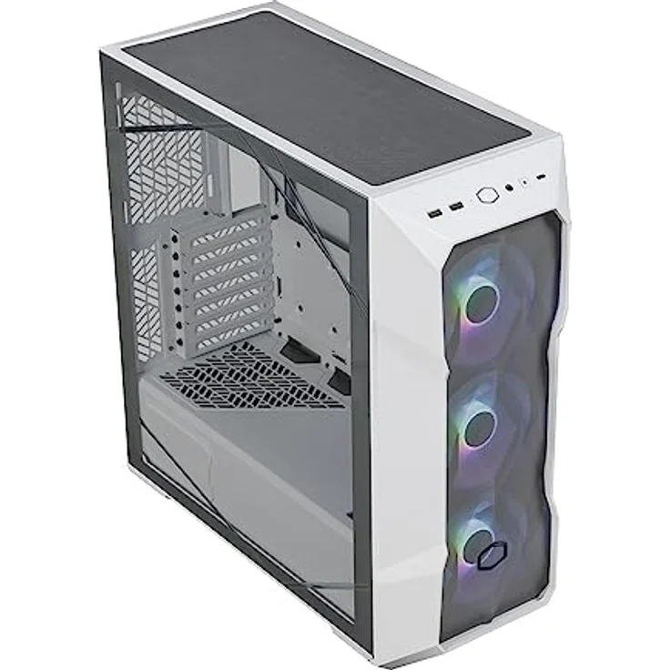 Cooler Master MasterBox TD500 Mesh V2 – E-ATX Gehäuse mit tesselliertem Mesh, Mid-Tower mit 3 x 120 mm ARGB-Lüfter, abnehmbare Abdeckung, Seitenwand aus gehärtetem Glas, USB Typ-C 10 Gbit/s – Weiß – Bild 5