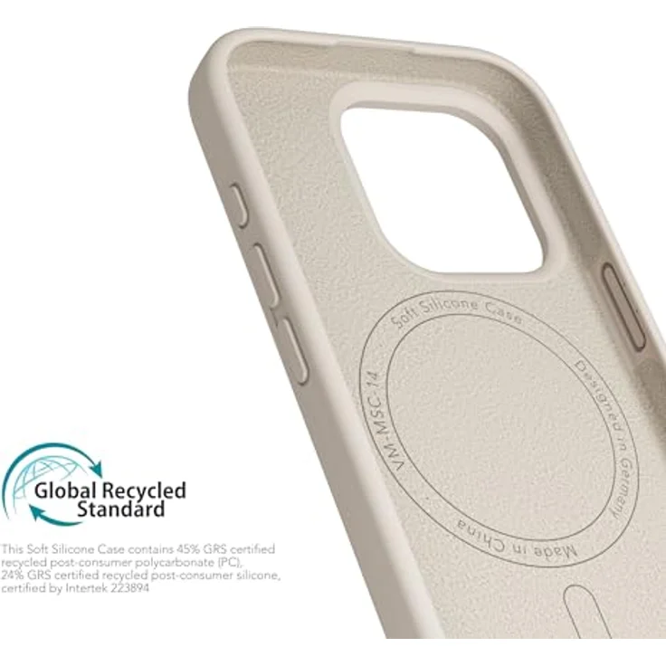 VONMÄHLEN Weiche Silikonhülle, Handyhülle aus recycelten Materialien, kompatibel mit iPhone und Mag-Safe, mit Mikrofaserfutter und Kamera-Displayschutz – Bild 4