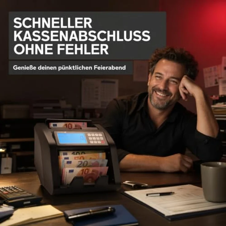 OLYMPIA Banknotenzähler NC 440, Geldzählmaschine mit Echtheitsprüfung und LED-Display, 1.000 Banknoten/Minute – Bild 6