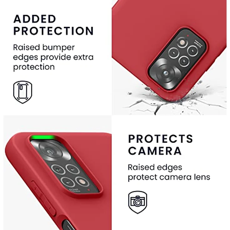 kwmobile Handyhülle für Xiaomi Redmi Note 11 / Note 11S - Flexibles TPU Case mit kabellosem Laden und rutschfester Oberfläche, Rot – Bild 3