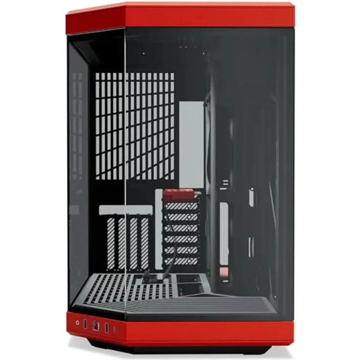 Hyte PC-Gehäuse Y70, ATX-Mid-Tower mit vertikalen 4 Steckplätzen, Tempered Glass – Bild 2