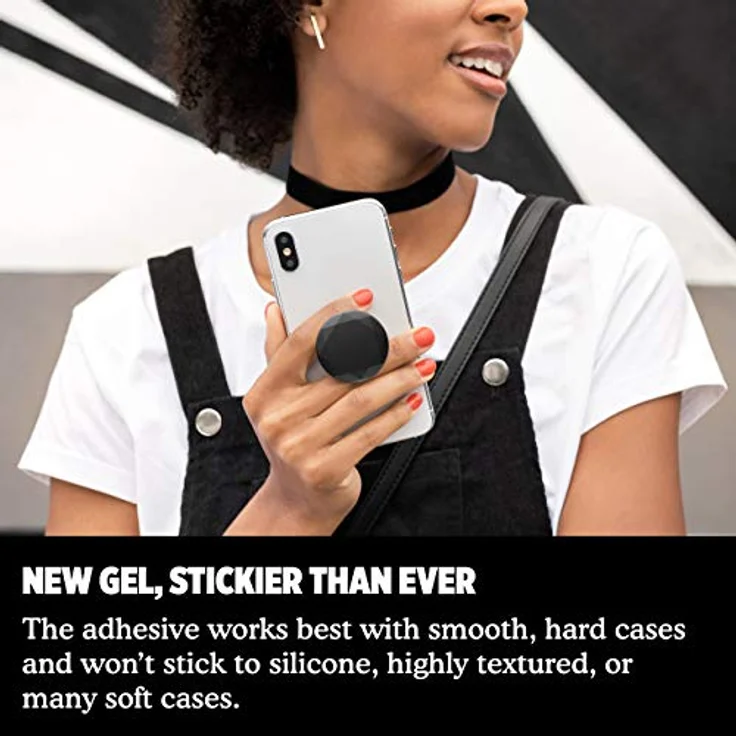 PopSockets PopGrip - Ausziehbarer Sockel und Griff für Smartphones und Tablets mit einem Austauschbarem Top - Metallic Diamond Black – Bild 6