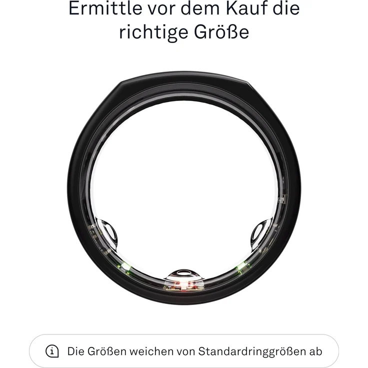 Oura Heritage Gen 3, Schwarz, Größe 8, Smart Ring – Bild 2